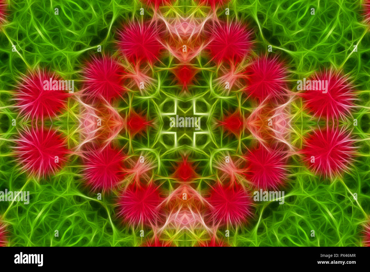 Una fantastica rosa modello astratto in fractal technic Foto Stock