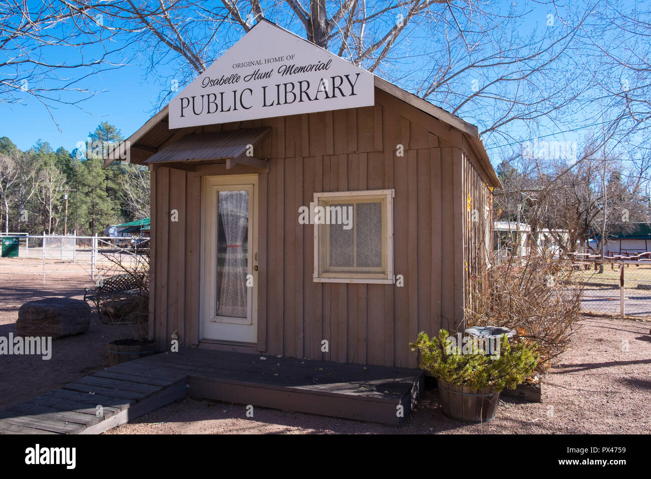 Isabelle Hunt Memorial Library, pino, Arizona, Stati Uniti d'America Foto Stock