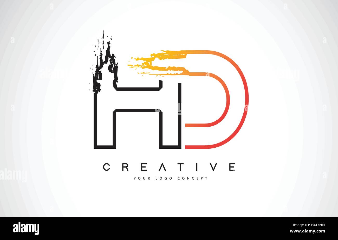HD Creative Logo moderno design con Vetor arancione e nero i colori. Corsa del monogramma lettera Design. Illustrazione Vettoriale
