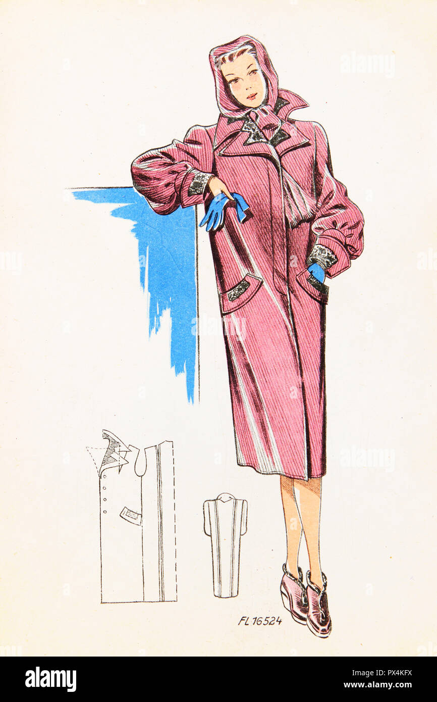 Cappotto alla moda per donne, 1930s Foto Stock