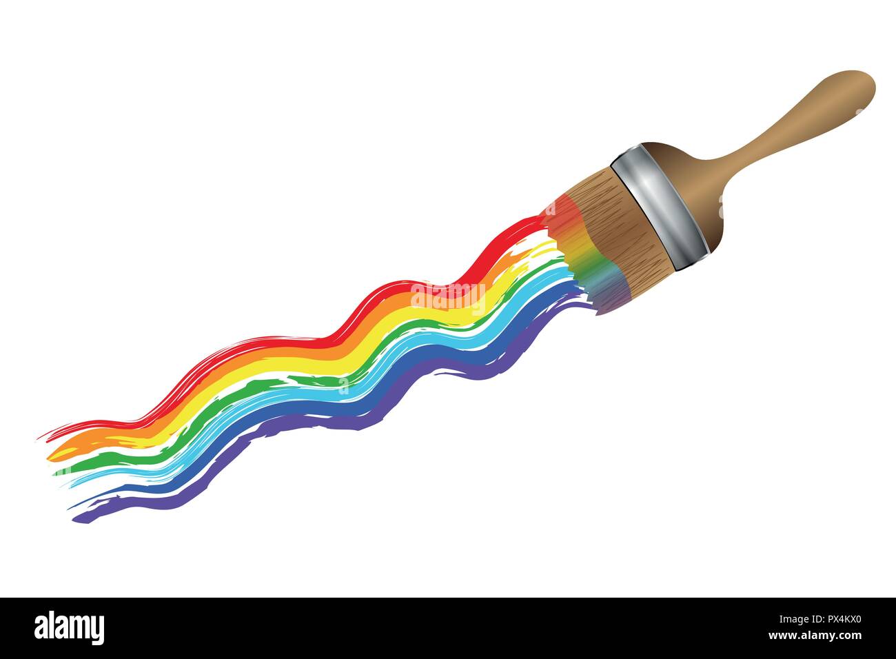 Dipingere con un pennello nei colori dell'arcobaleno illustrazione  vettoriale EPS10 Immagine e Vettoriale - Alamy