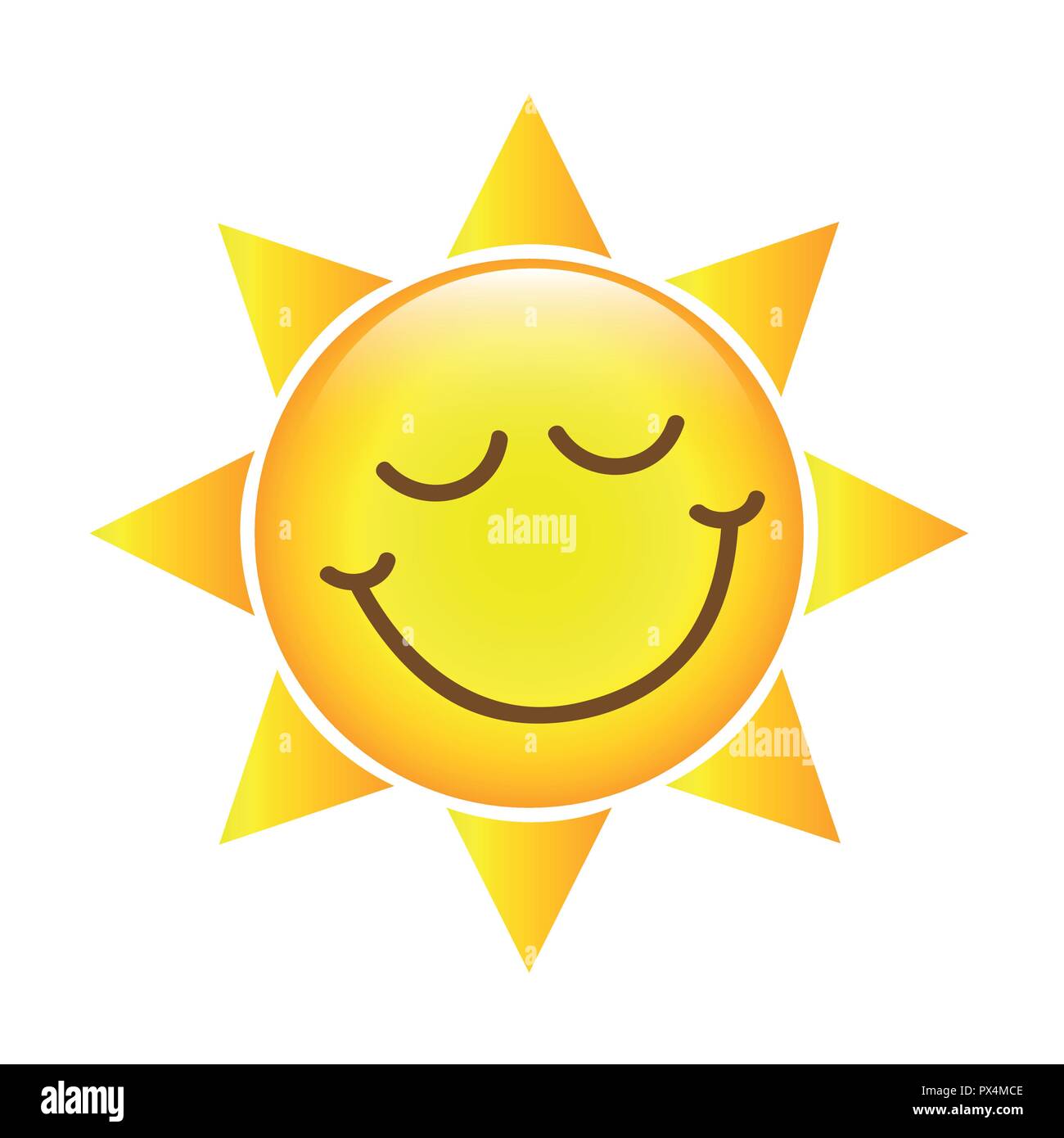 Felice giallo sole face icona illustrazione vettoriale EPS10 Illustrazione Vettoriale