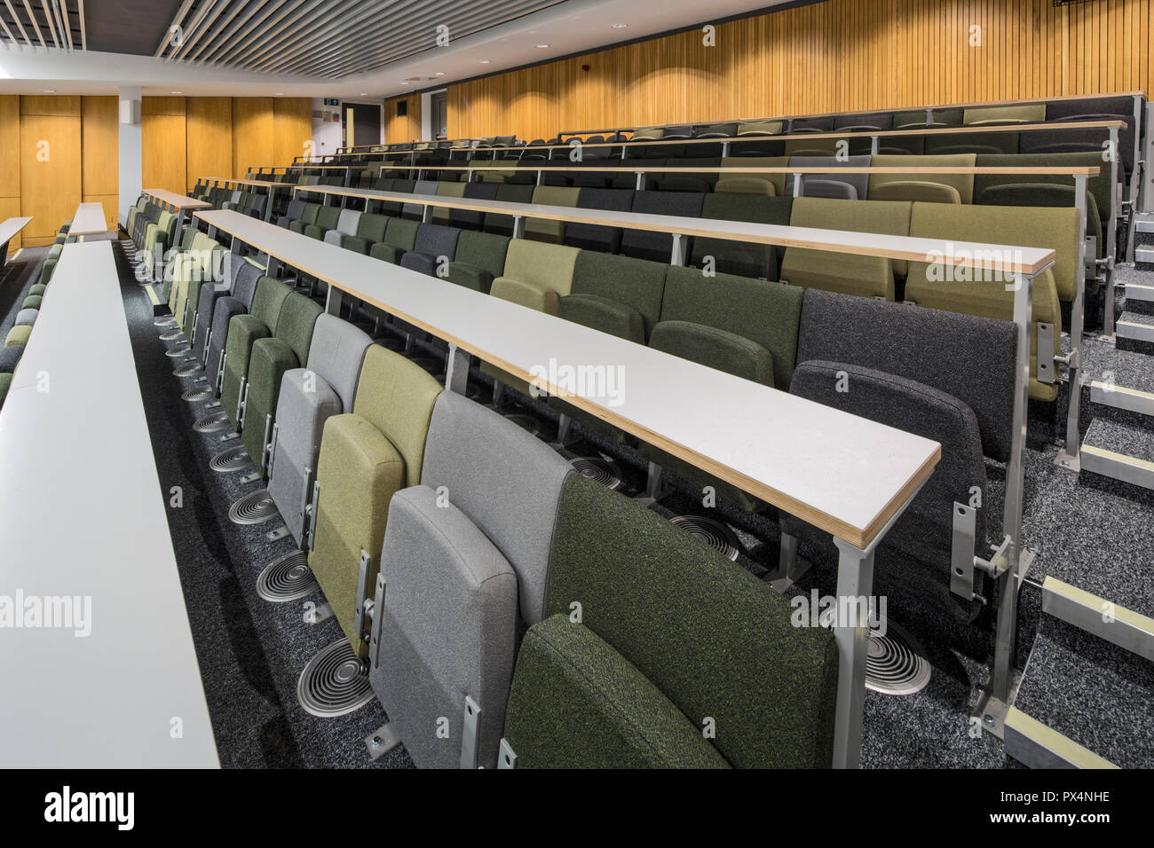 Ristrutturato Hogg lecture theatre. Università di Westminster Marylebone Campus rinnovo, Londra, Regno Unito. Architetto: N/A, 2017. Foto Stock
