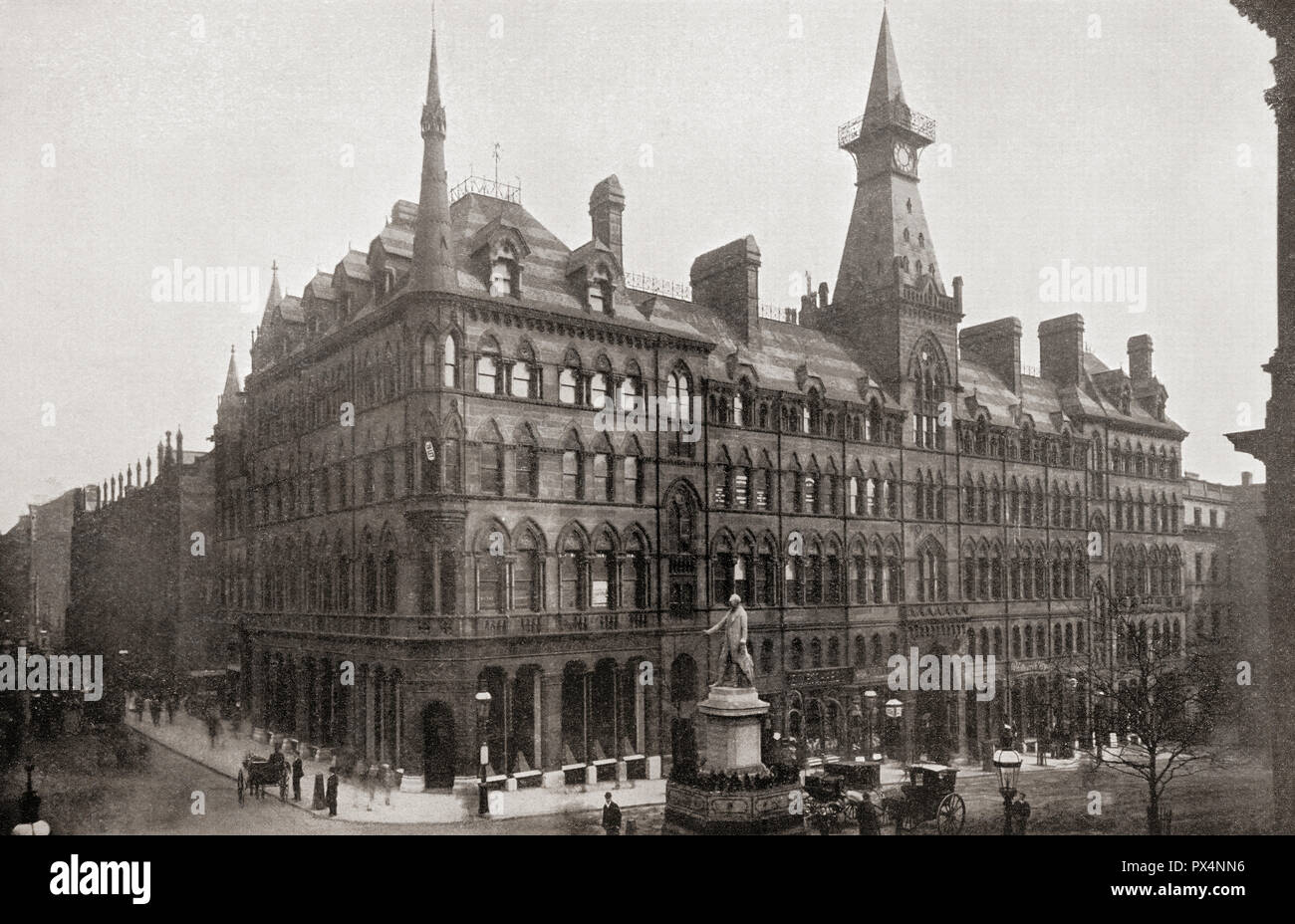 Il nuovo edificio di centrale di Birmingham, Inghilterra, inaugurato nel 1865. Dal Business enciclopedia e consigliere giuridico, pubblicato 1920. Foto Stock