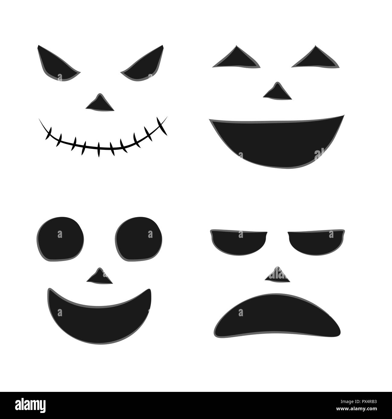 2018 Festa di Halloween scary volti in colore nero. Foto Stock