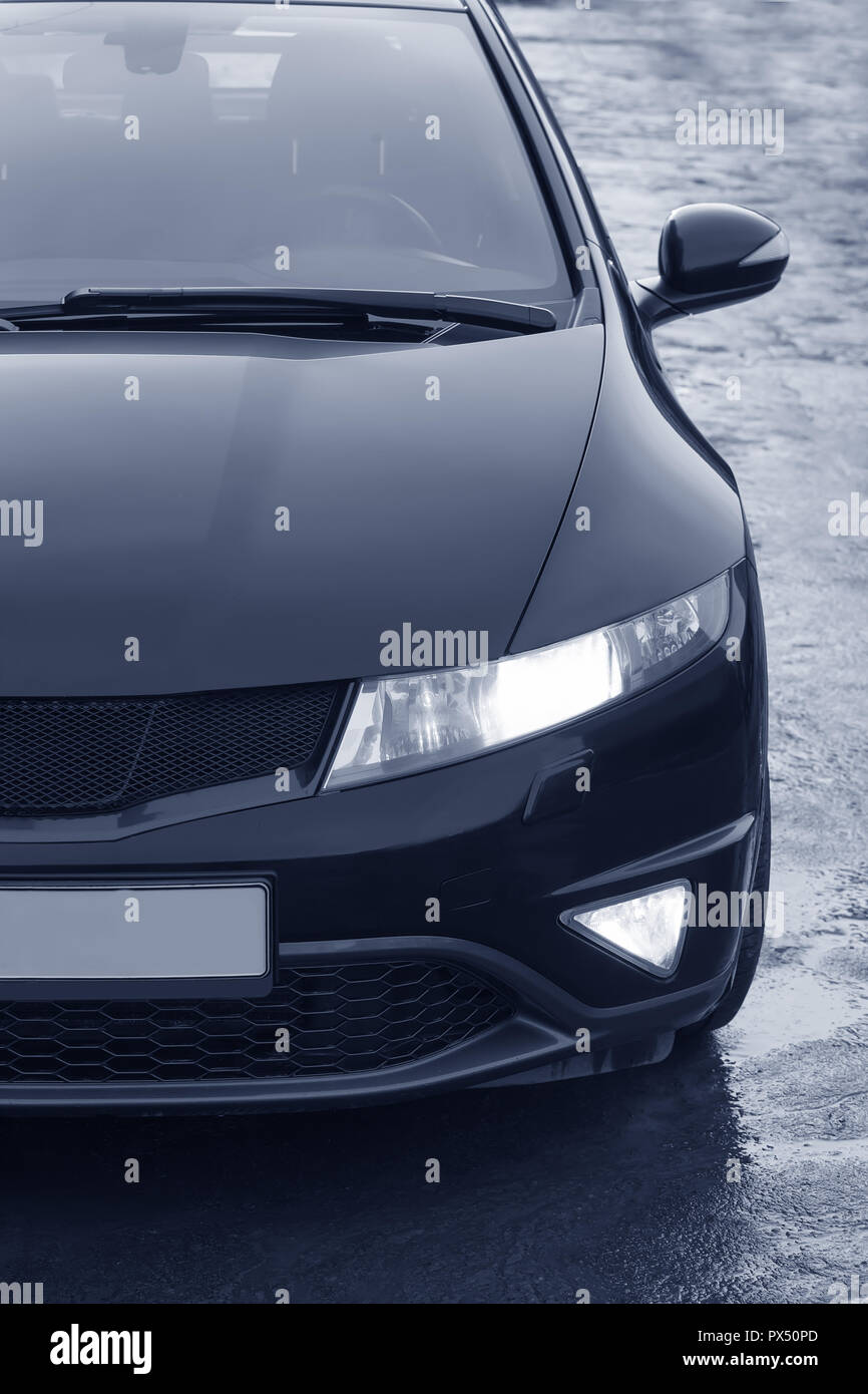 Nero moderne auto al di fuori di close-up Foto Stock