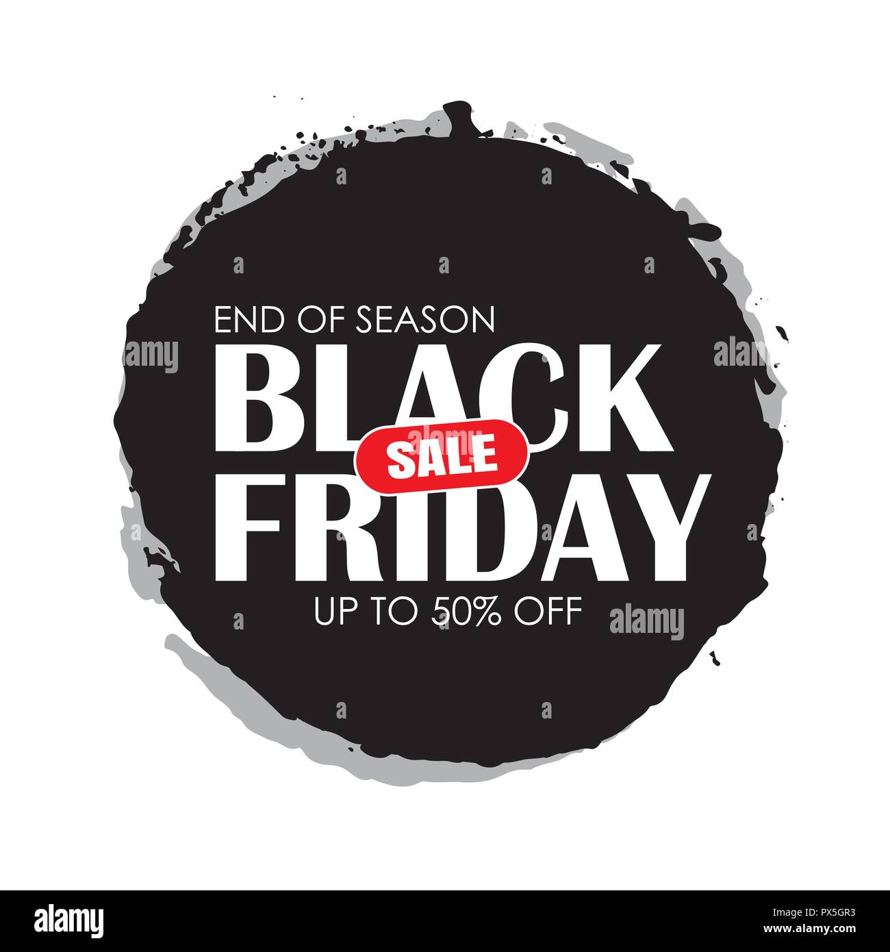 Venerdì nero cerchio vendita banner con testo bianco su nero grunge tratto di pennello. Utilizzare per lo sconto, shopping, promozione, pubblicità. Illustrazione Vettoriale Venerdì nero cerchio vendita banner con testo bianco su nero grunge tratto di pennello. Utilizzare per lo sconto, shopping, promozione, pubblicità. Illustrazione Vettoriale