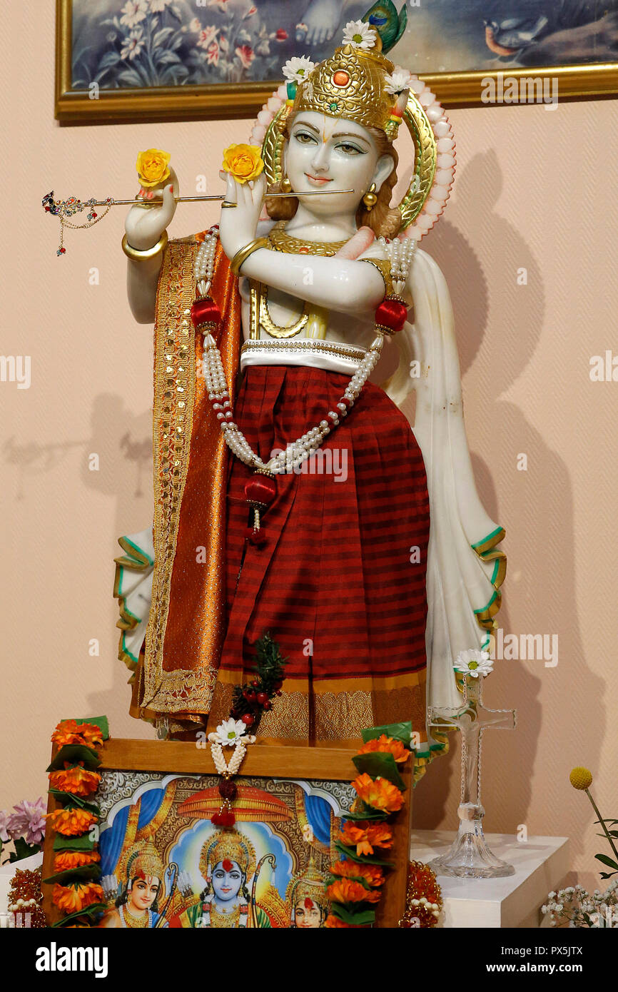 Krishna statua a Parigi, Francia. Foto Stock