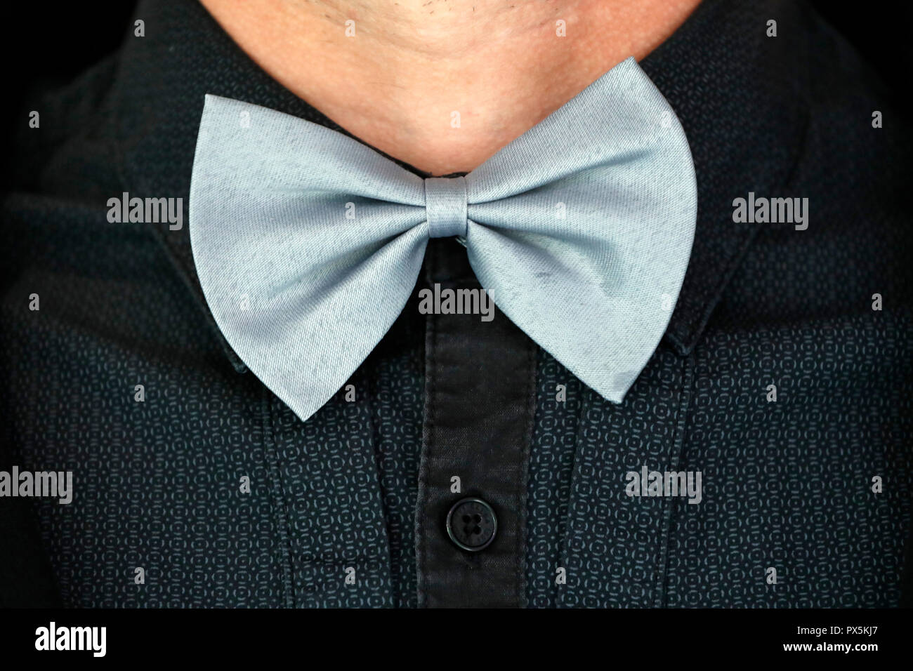 L'uomo con il grigio il filtro bow tie. La Francia. Foto Stock