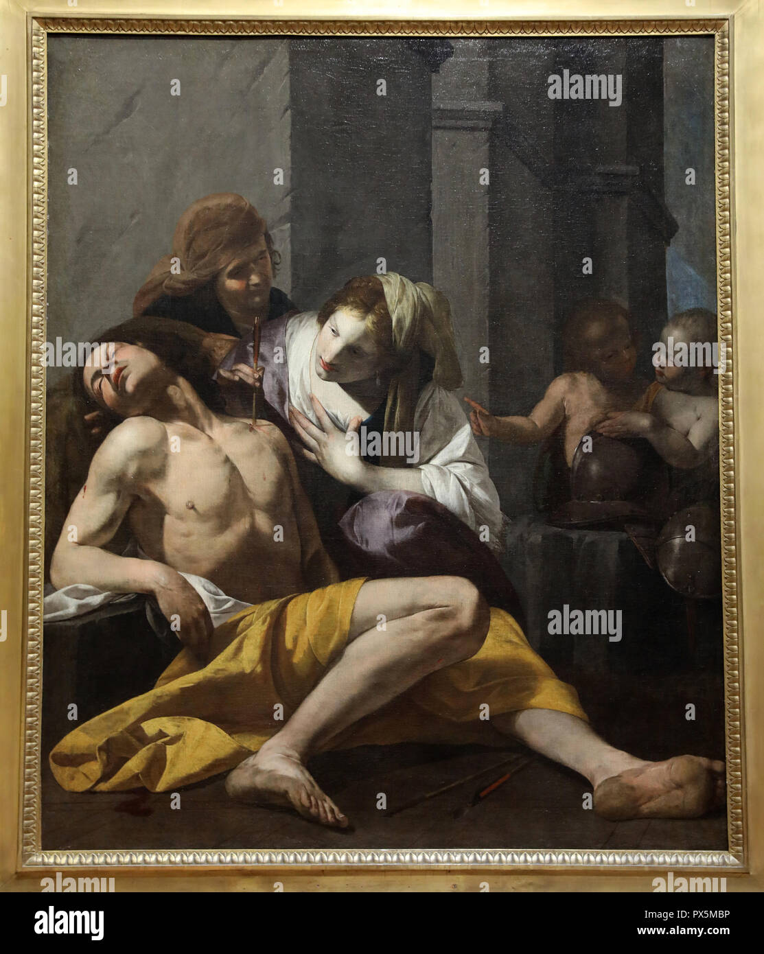 Fine Art Museum, Lione, Francia. Antonio De Bellis, San Sebastiano curato da Sainte Irene (c. 1640/1645). Foto Stock