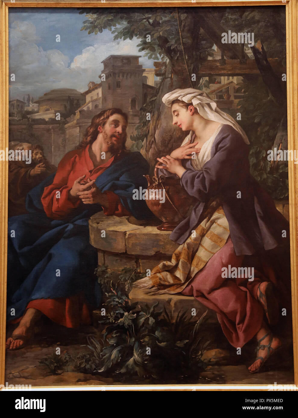 MusŽe des Beaux-Arts, Lione, Francia. Fine Art Museum, Lione, Francia. Jean-Franois de Troy, Gesù e la samaritana (1742). Foto Stock