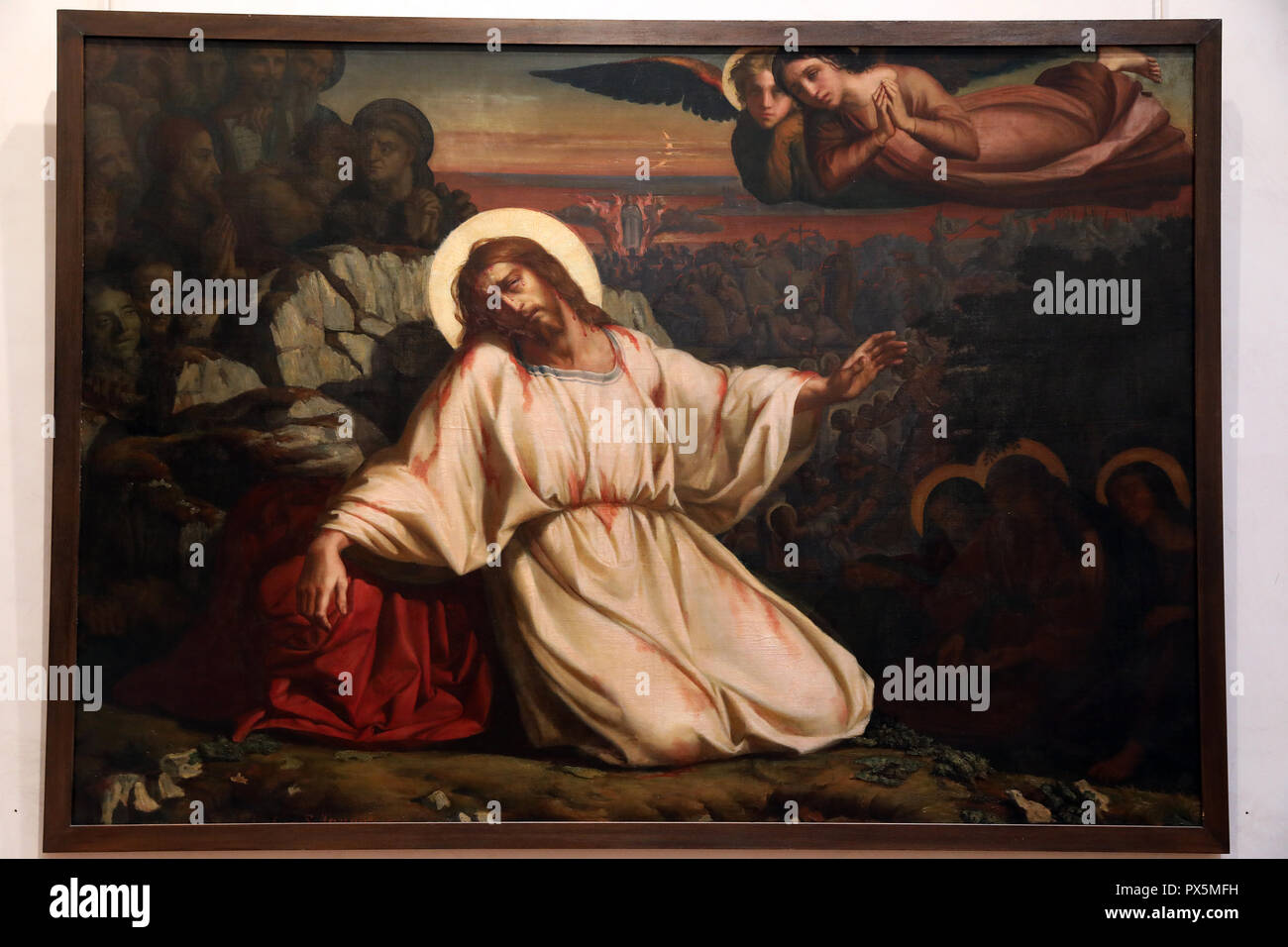 MusŽe des Beaux-Arts, Lione, Francia. Fine Art Museum, Lione, Francia. Louis Janmot, Gesù Cristo nell'orto degli ulivi. Foto Stock