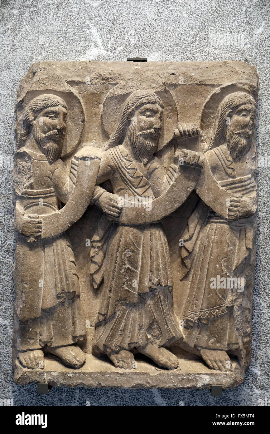 MusŽe des Beaux-Arts, Lione, Francia. Fine Art Museum, Lione, Francia, Catalonia, c. 1170-1180. Tre profeti. Foto Stock