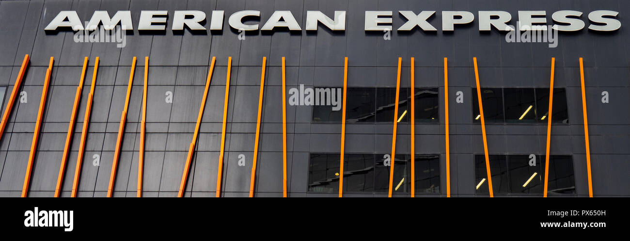 American Express masthead su Shelley via capo ufficio edificio Sydney NSW Australia. Foto Stock