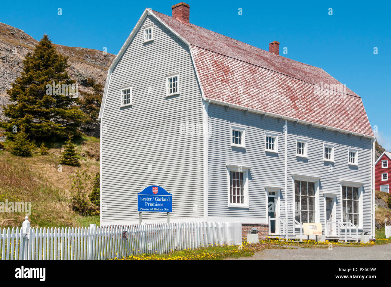 La Ryan edificio nella Trinità è un esempio di un inizio di 1800s contando house & tipico outport Terranova archivio generale del 1910. Foto Stock