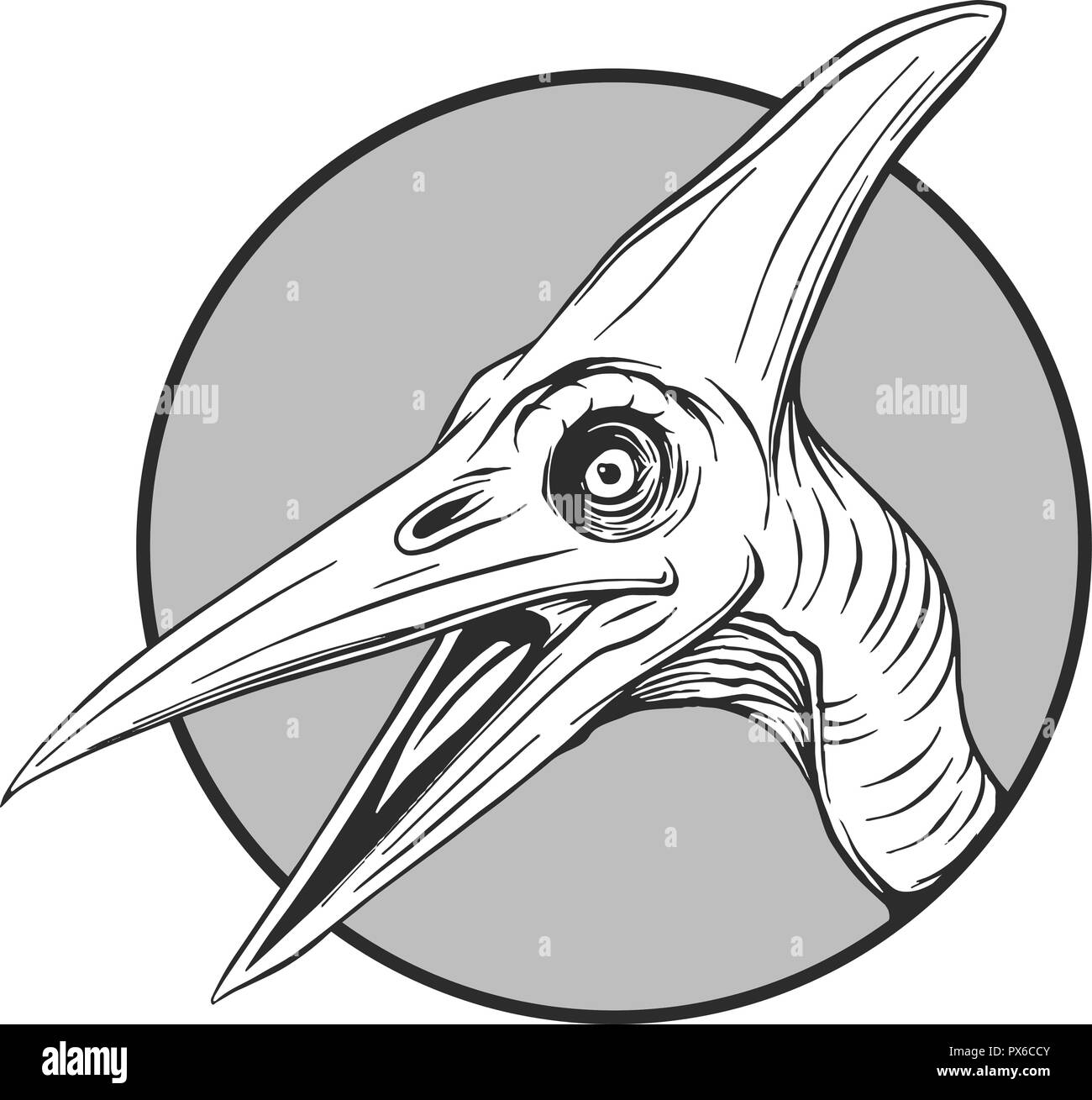 Schizzo di un cartoon dinosaur nel vettore illustartion Illustrazione Vettoriale