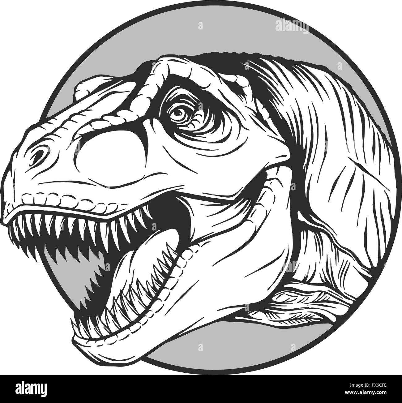 Schizzo di un cartoon dinosaur nel vettore illustartion Illustrazione Vettoriale