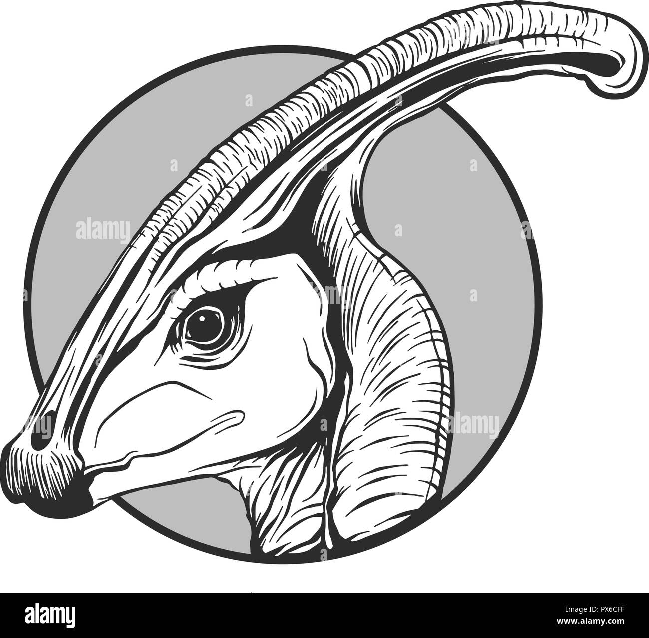 Schizzo di un cartoon dinosaur nel vettore illustartion Illustrazione Vettoriale