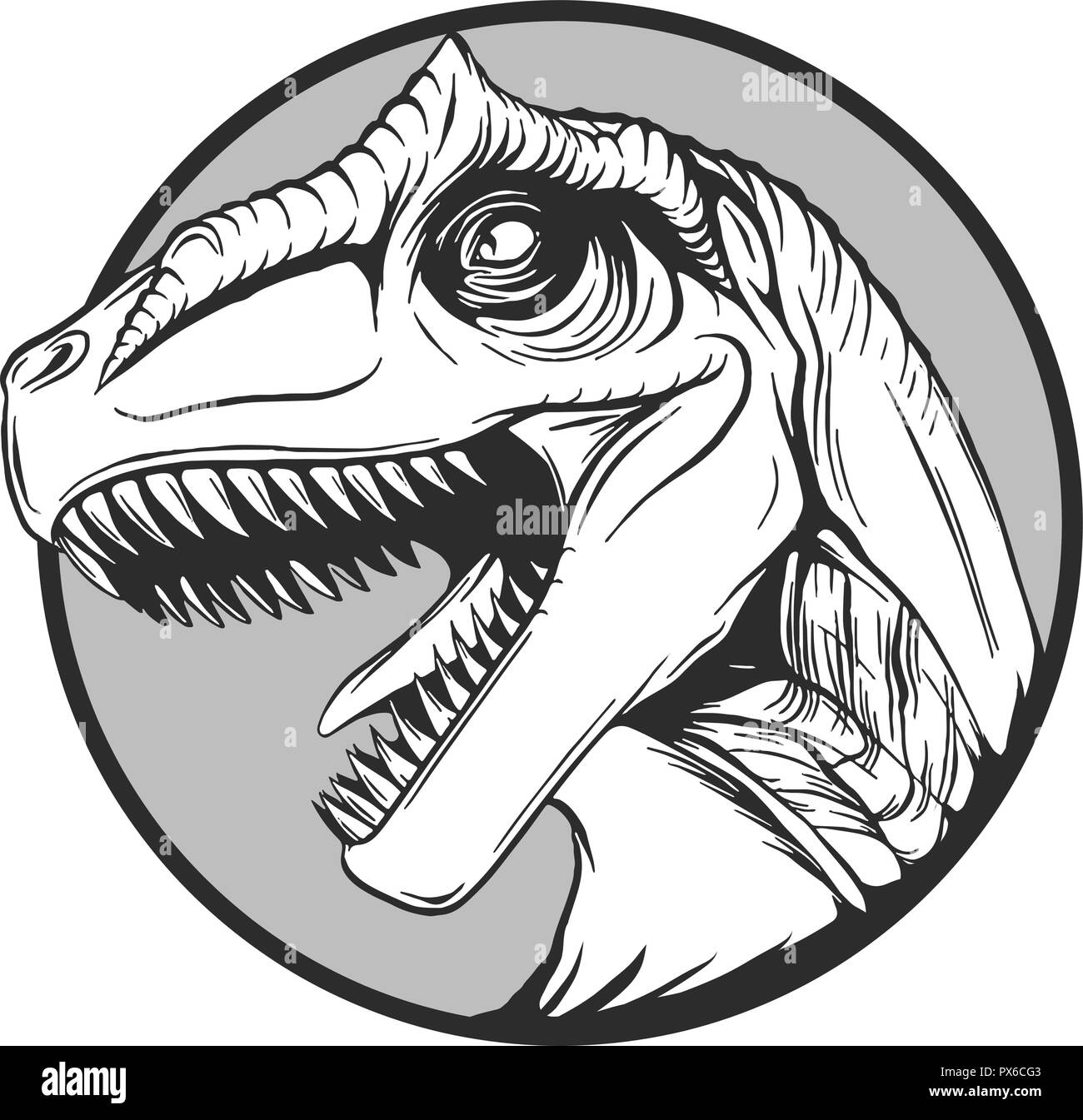 Schizzo di un cartoon dinosaur nel vettore illustartion Illustrazione Vettoriale