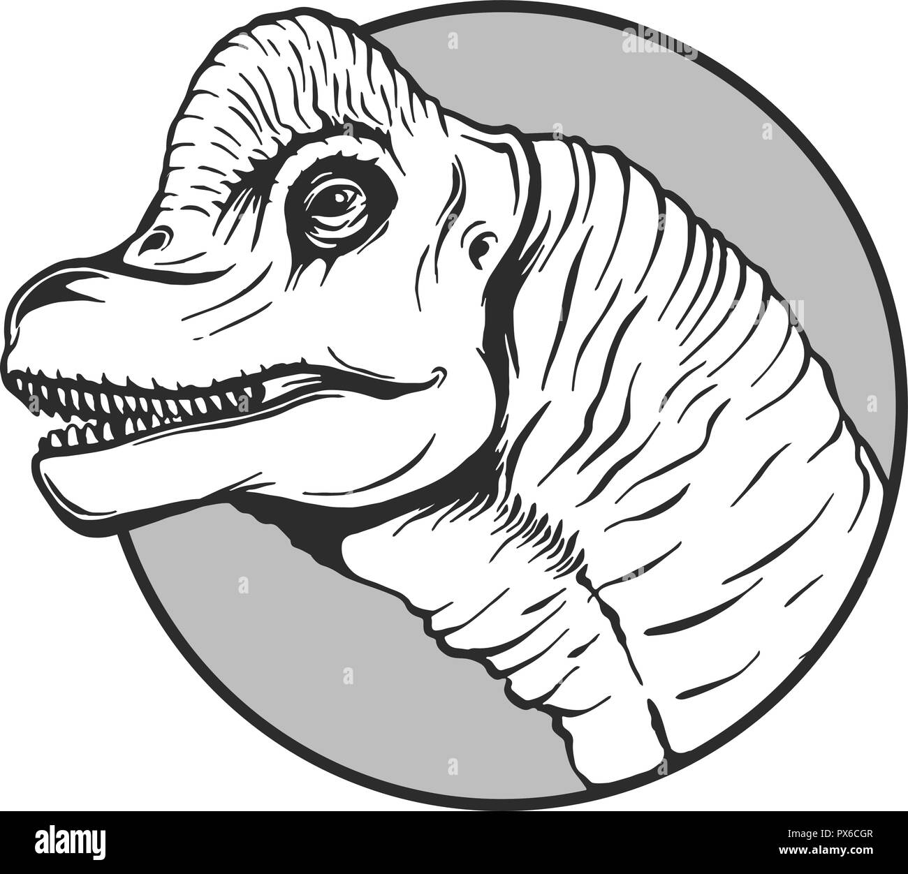 Schizzo di un cartoon dinosaur nel vettore illustartion Illustrazione Vettoriale