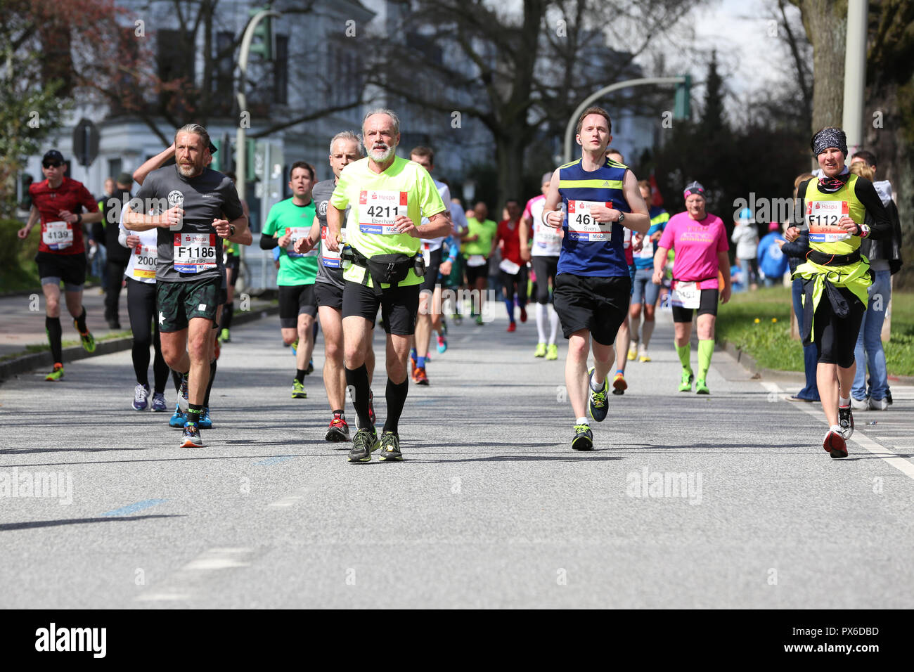 Il maratoneta in Amburgo Foto Stock
