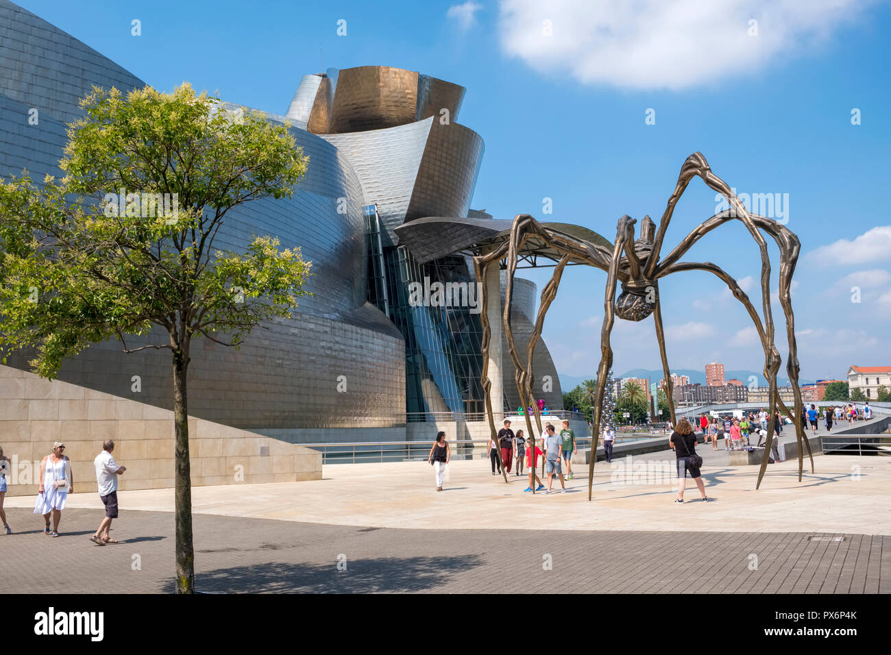 Il Museo Guggenheim e Maman spider, Bilbao, Spagna, Europa Foto Stock
