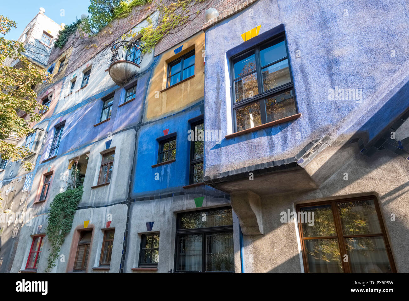 Casa Hundertwasser, Vienna, Austria, Europa Foto Stock
