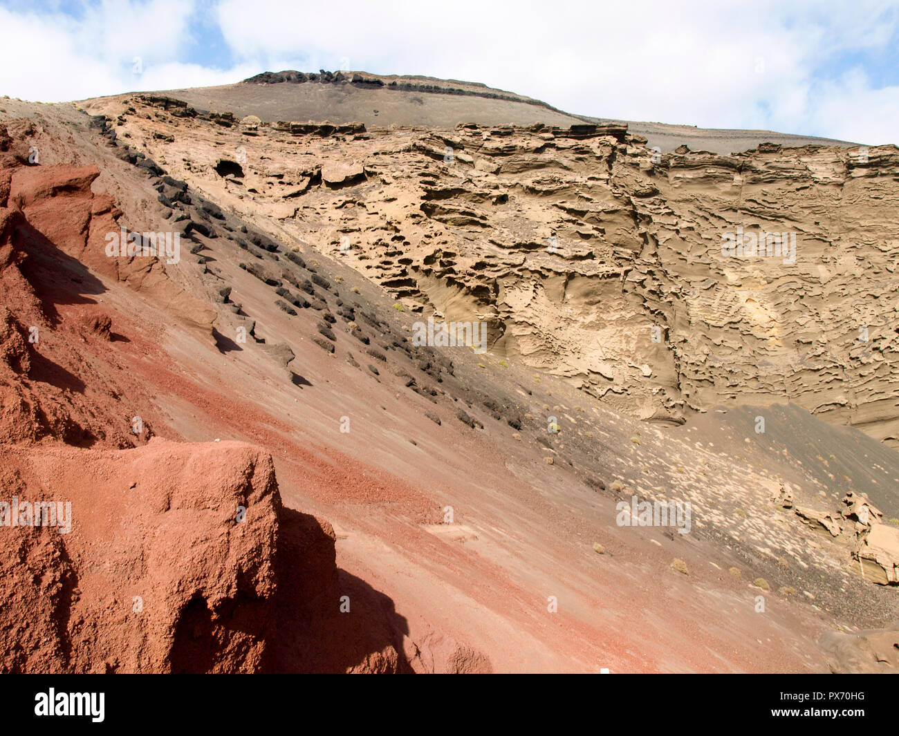 Lanzarote, Spagna - 8 Giugno 2017: El Golfo Spiaggia e lago verde Foto Stock