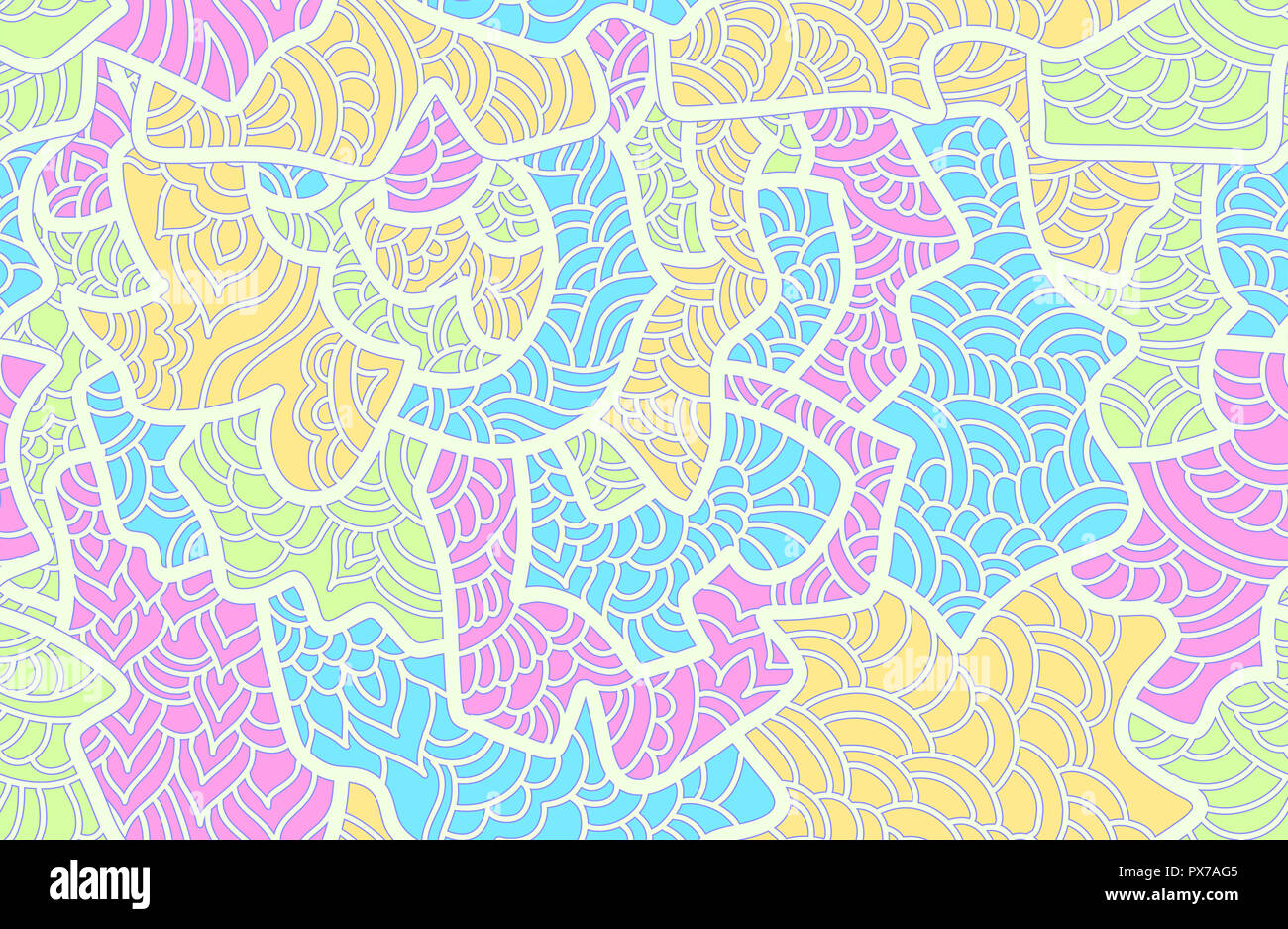 Abstract perfetta configurazione di sfondo in mano stile disegnato. Colori pastello forme , illustrazione vettoriale disegnato a mano. La Pop art design. Foto Stock Abstract perfetta configurazione di sfondo in mano stile disegnato. Colori pastello forme , illustrazione vettoriale disegnato a mano. La Pop art design. Foto Stock