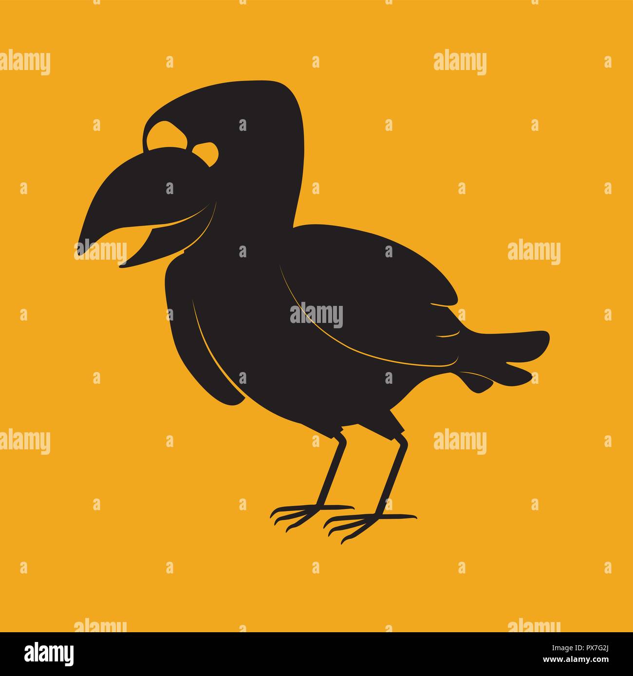 Icona di Halloween: Il rumoroso Crow Illustrazione Vettoriale