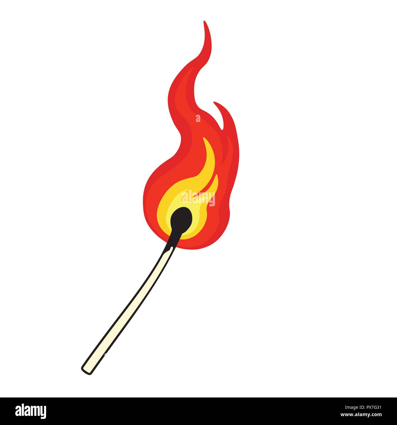 Match Fire isolato Illustrazione Vettoriale