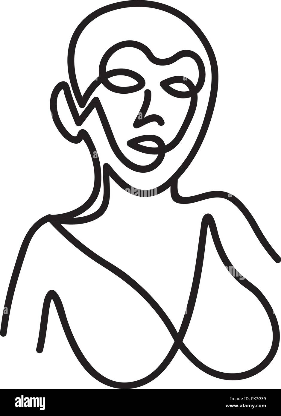 Venere di Milo ispirazione lavorare in unico stile linea Illustrazione Vettoriale