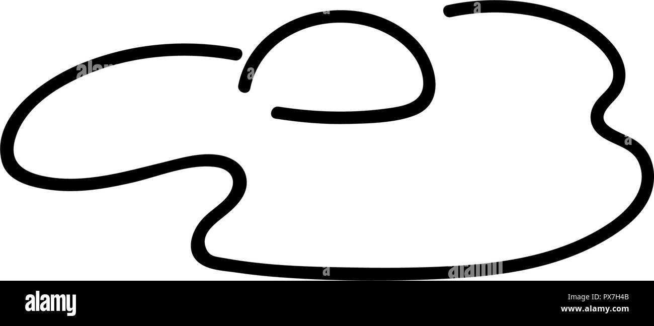 Uovo fritto isolati su sfondo bianco. Semplice schizzo stile pen. piatto simbolo iconico Illustrazione Vettoriale