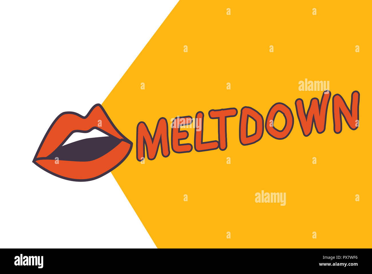 La scrittura della nota mostra Meltdown. Business photo vetrina crollo disastroso guasto o incidente in reattore nucleare. Foto Stock