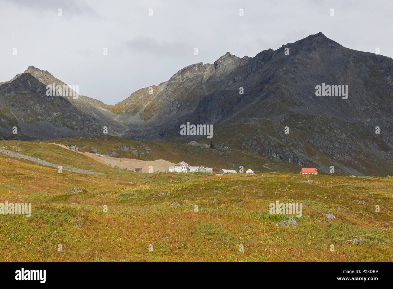 Indipendenza miniera d'oro in cima Hatcher Pass in Alaska STATI UNITI D'AMERICA Foto Stock