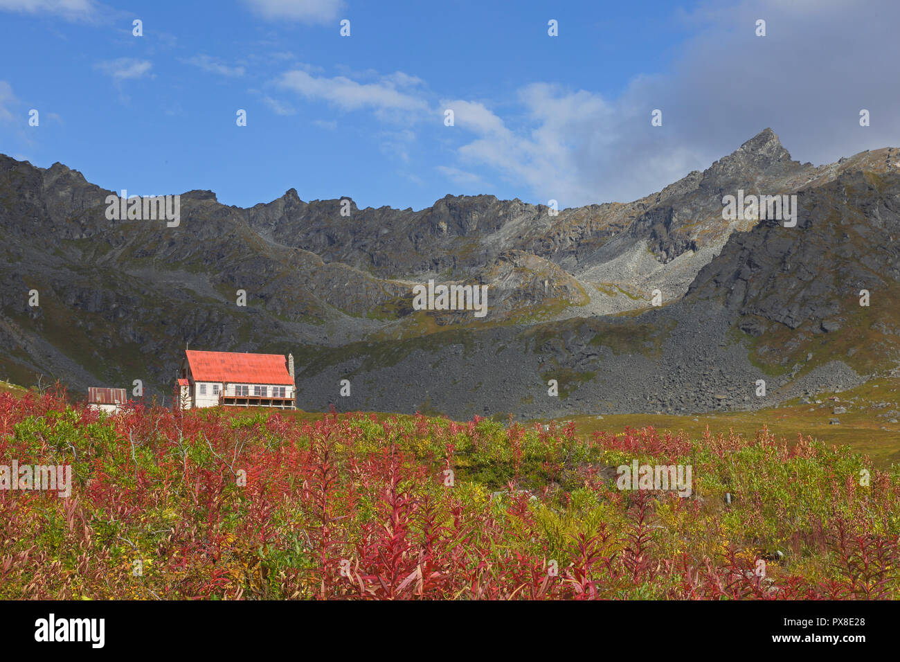 Indipendenza miniera d'oro in cima Hatcher Pass in Alaska STATI UNITI D'AMERICA Foto Stock