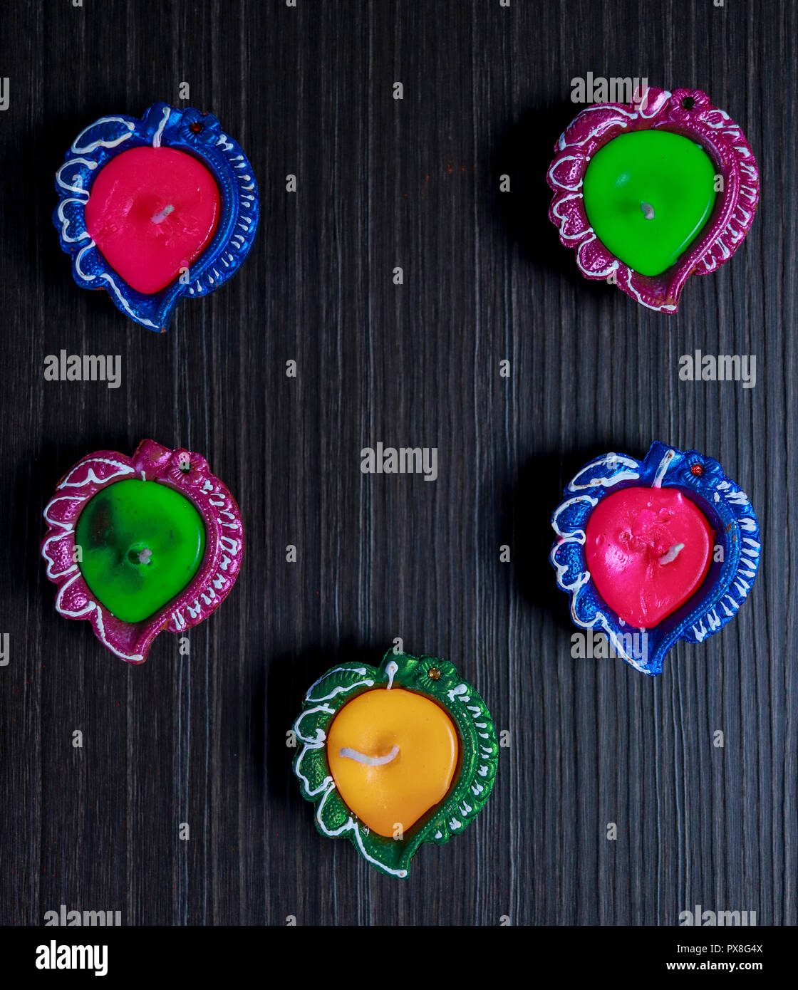 Diyas/lampada decorata per Diwali celebrazione Foto Stock