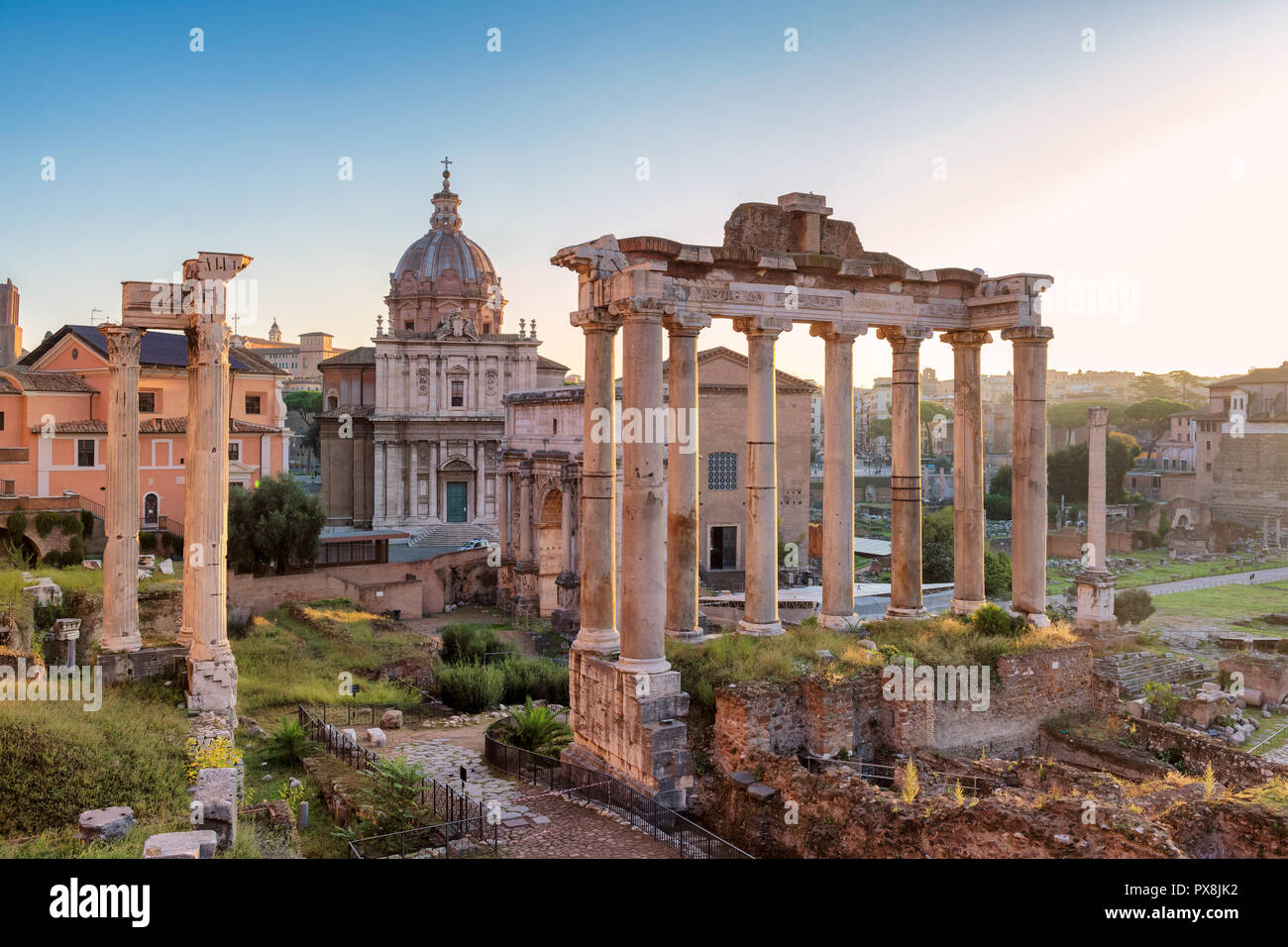 Roma, Italia. Rovine del Foro Romano Foto Stock