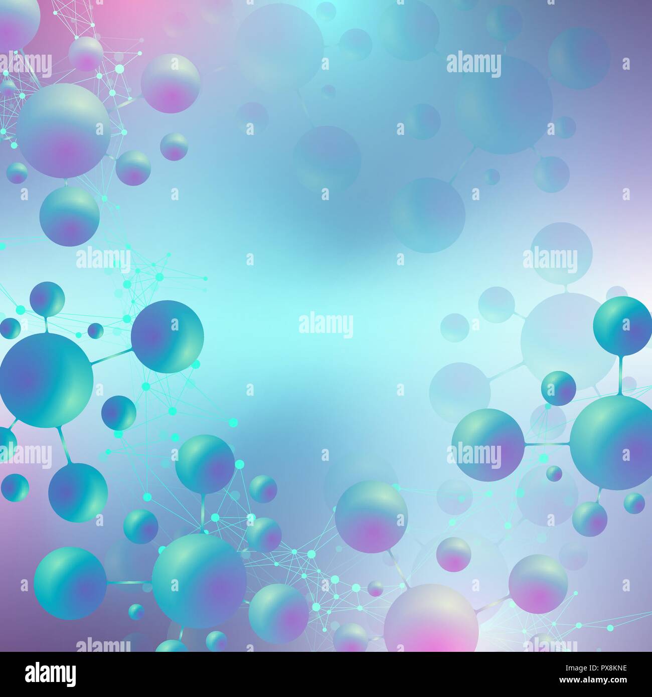 Le molecole di astratta di progettazione della struttura, Atom, neuroni. Medico di fondo per banner o flyer. Chimica molecolare pattern, texture. Illustrazione Vettoriale. Illustrazione Vettoriale