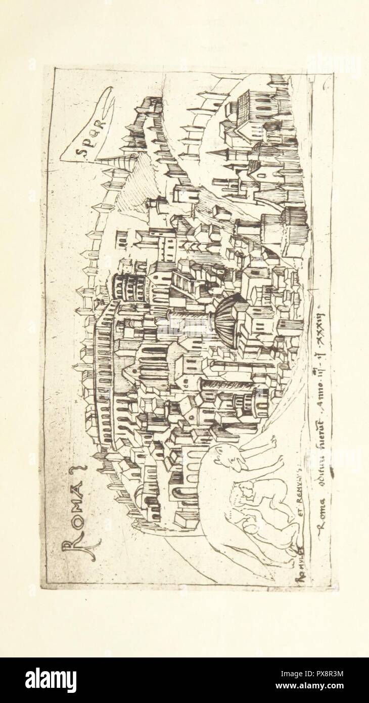 Pagina 17 di 'Una pianta di Roma delineata da Leonardo da Besozzo, milanese. Palazzo. [Ristampato le Memorie della Reale Accademia dei Lincei, anno 280.]' . Foto Stock