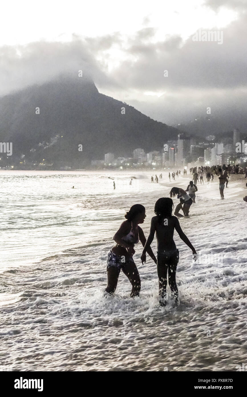 Rio de Janeiro Ipanema Beach, Brasile Foto Stock