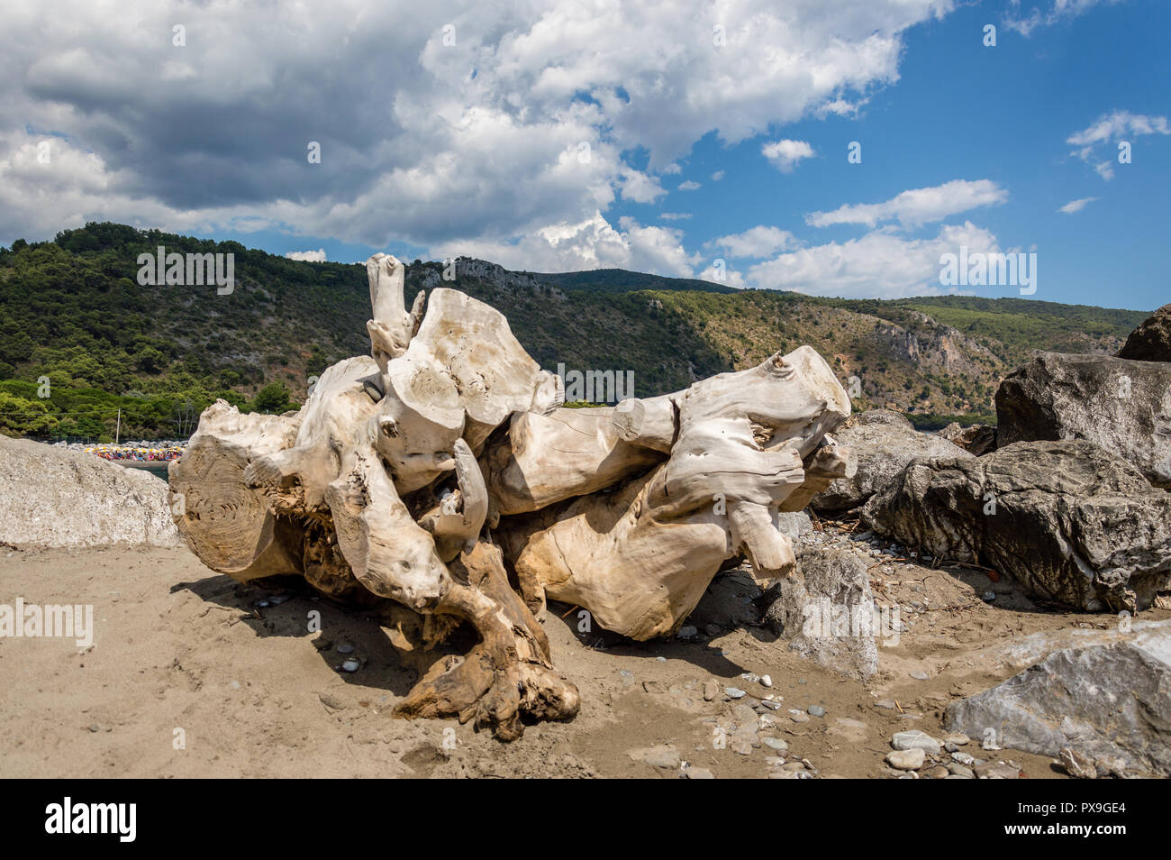 Litorale di Palinuro con le sue meravigliose acque cristalline del mare e le grotte Foto Stock