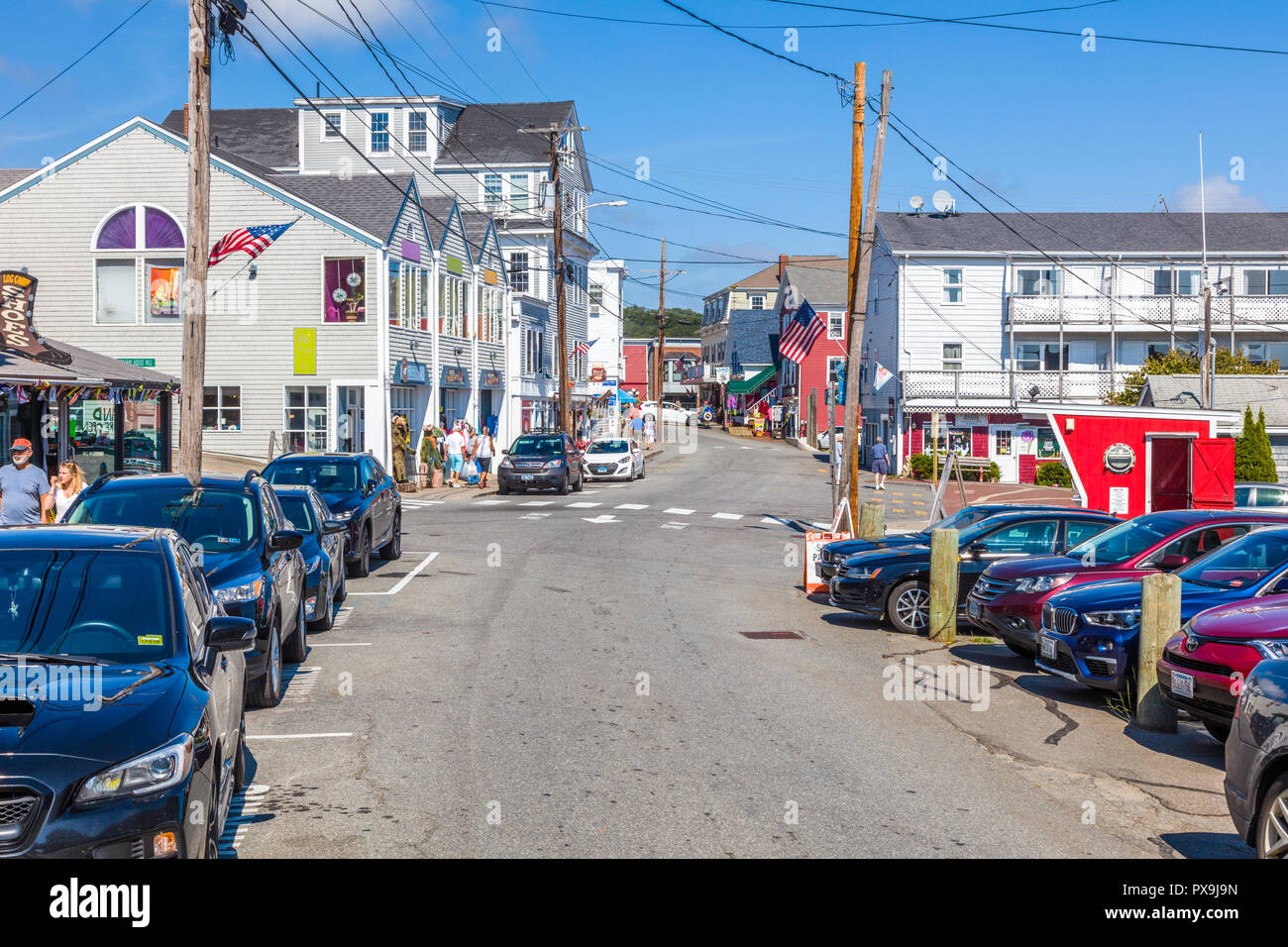 Centro business Centro di Boothbay Harbor Maine negli Stati Uniti Foto Stock
