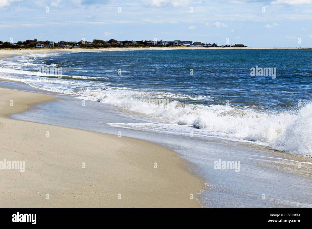 Il Oceano Atlantico abbagliante del sole, Cape May, New Jersey Foto Stock