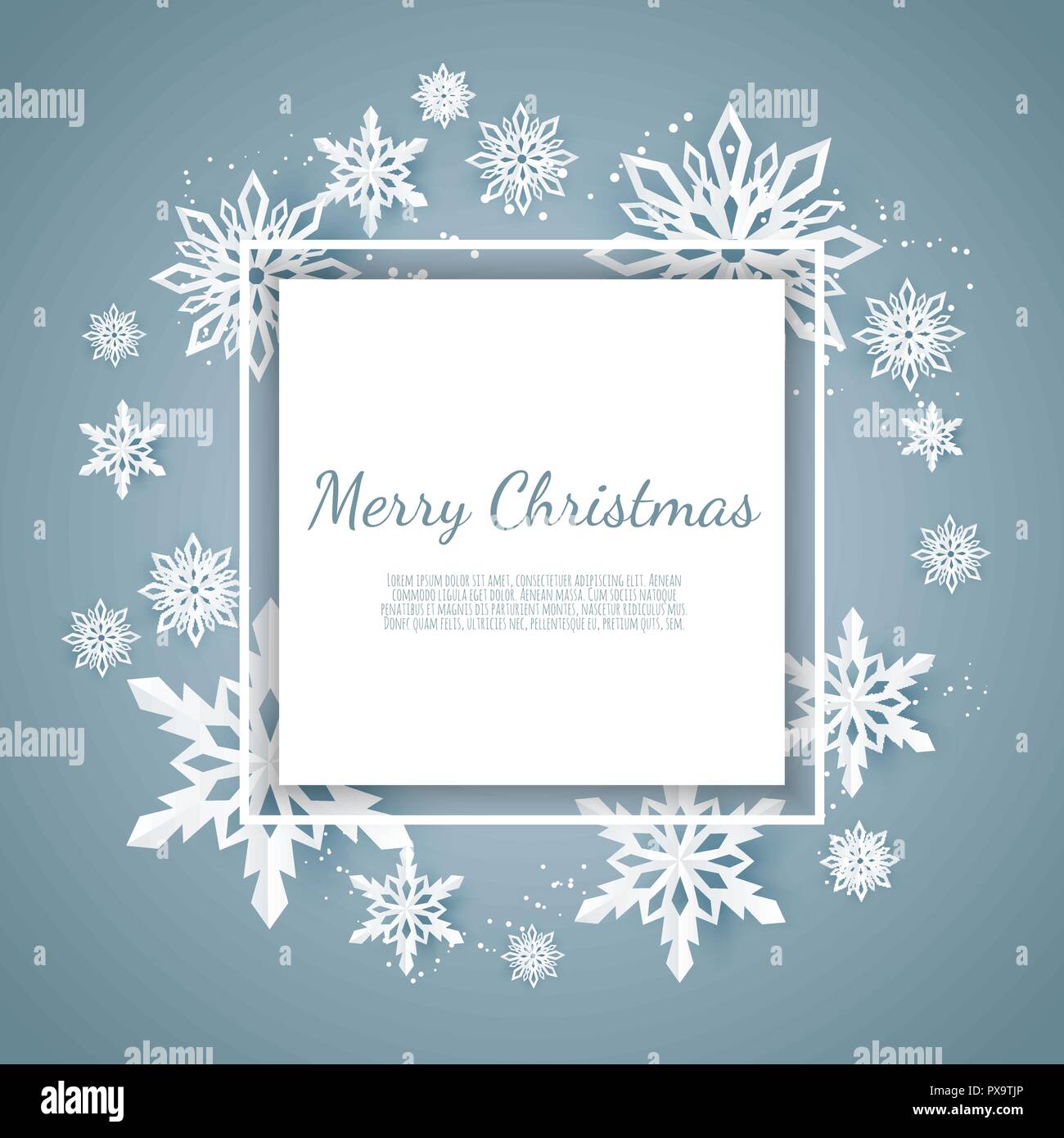 Abstract design invernale con i fiocchi di neve e lo spazio per il testo. Illustrazione Vettoriale