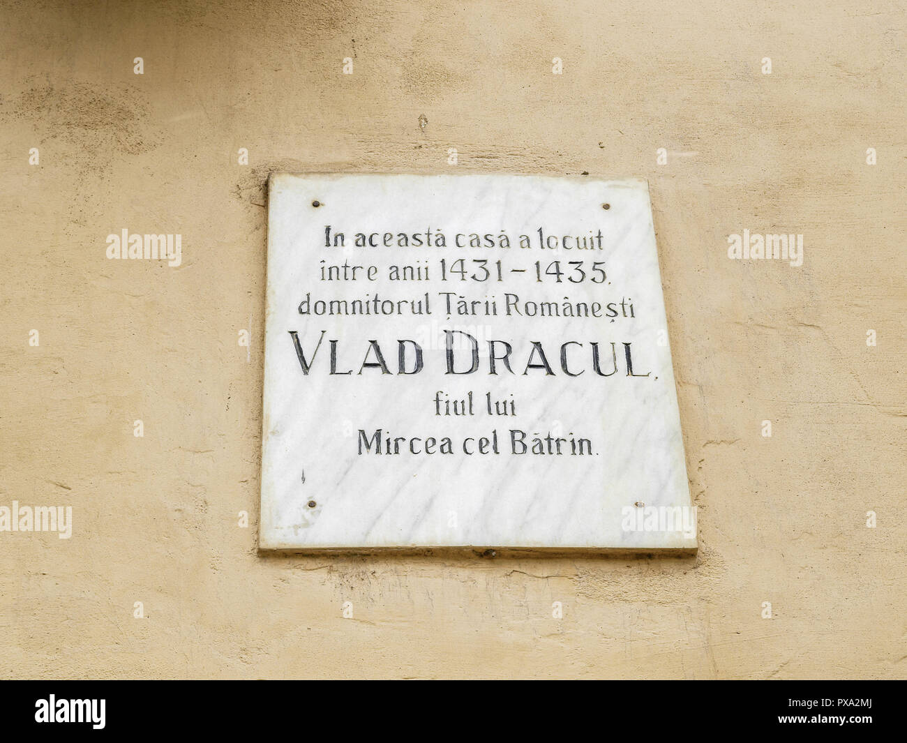 Sighisoara, Vlad Dracul, Romania, Transsilvania Foto Stock