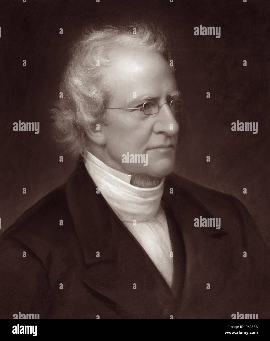 Charles Hodge ha (1797-1878), conservatore teologo presbiteriano e principale della Princeton Theological Seminary tra il 1851 e il 1878, in un ritratto ritoccata da una pittura ottocentesca di Rembrandt Peale. Foto Stock