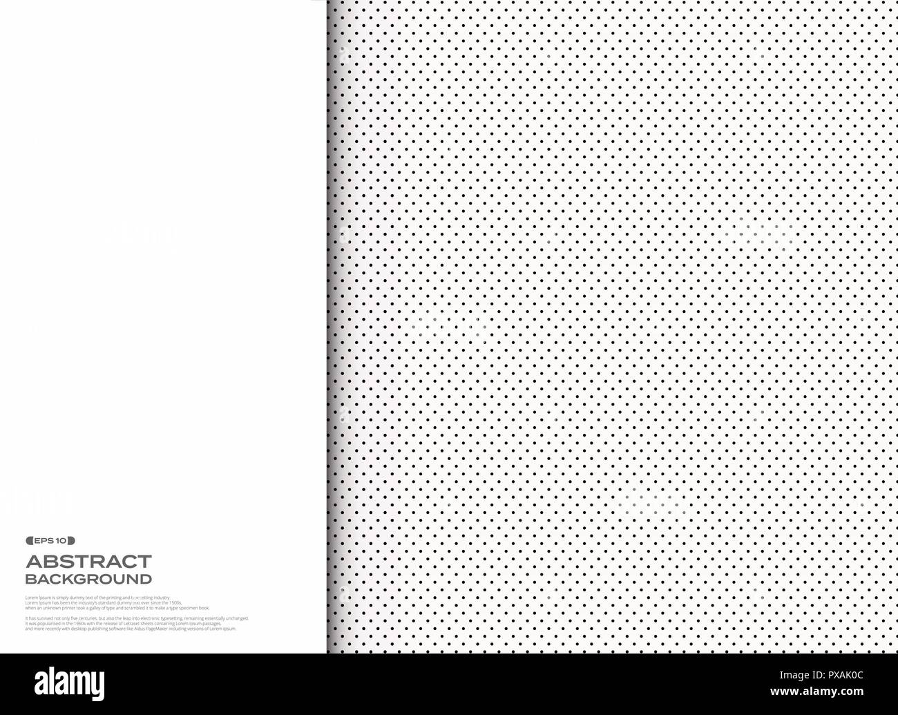 Riassunto del libro bianco tagliato sul cerchio nero modello a punti, vettoriale EPS10 Illustrazione Vettoriale