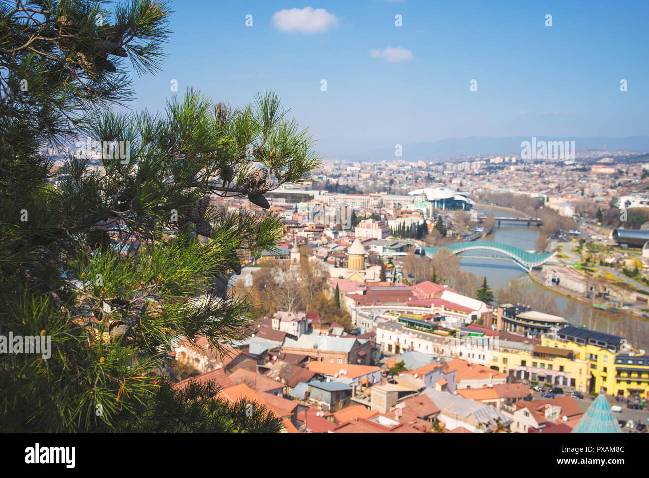 Vista superiore del centro di Tbilisi Foto Stock