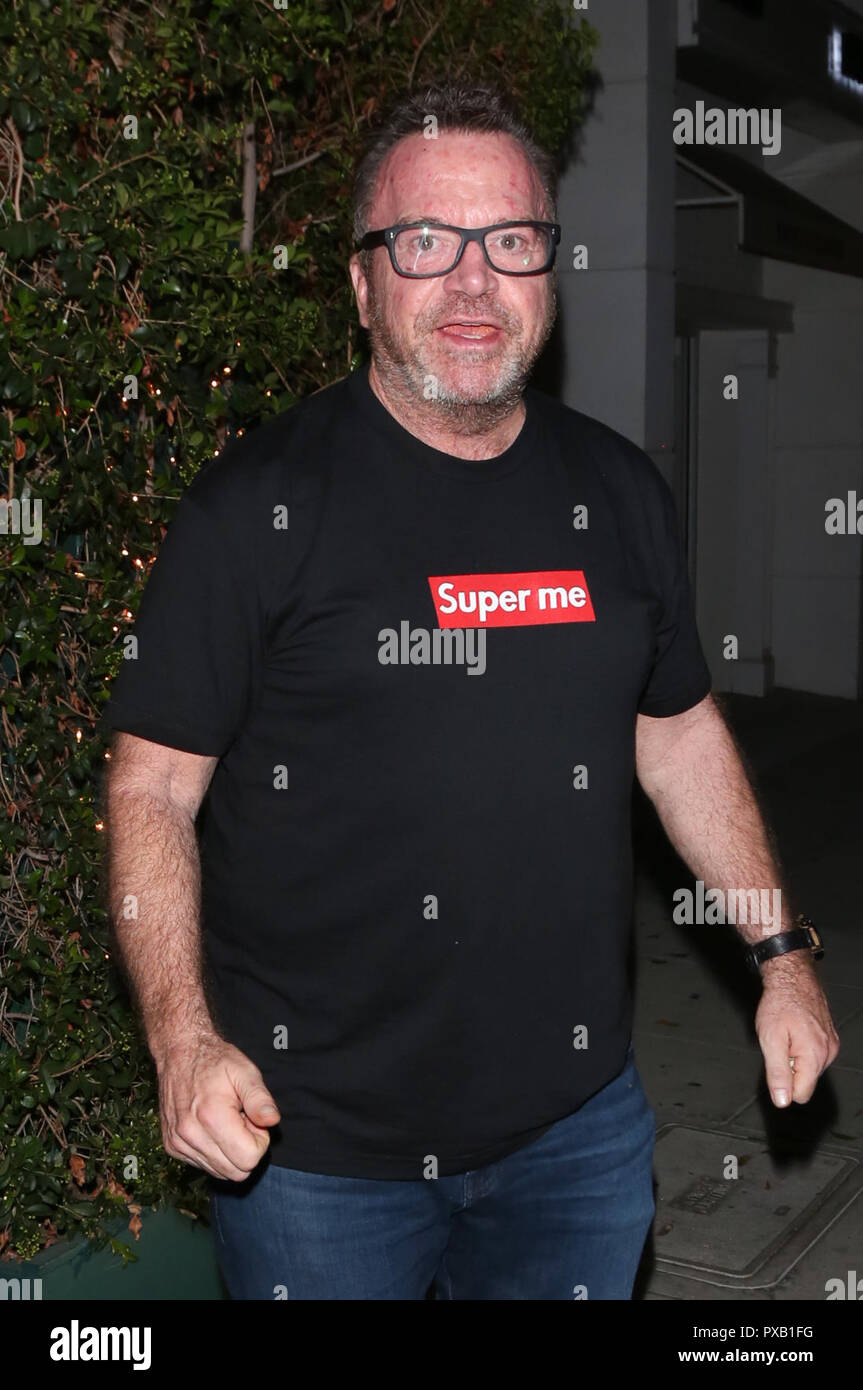 Tom Arnold fuori a cena dopo aver combattuto con Mark Burnett presso un Pre Emmy Party. Il comico è il tentativo di mettere le mani sul "Donald Trump apprendista nastri' mentre il produttore Mark Burnett è riluttante a condividerli finora. Dotato di: Tom Arnold dove: Los Angeles, California, Stati Uniti quando: 19 set 2018 Credit: WENN.com Foto Stock